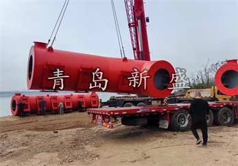 鋼覆式筒形自浮式橋墩防撞設施 
